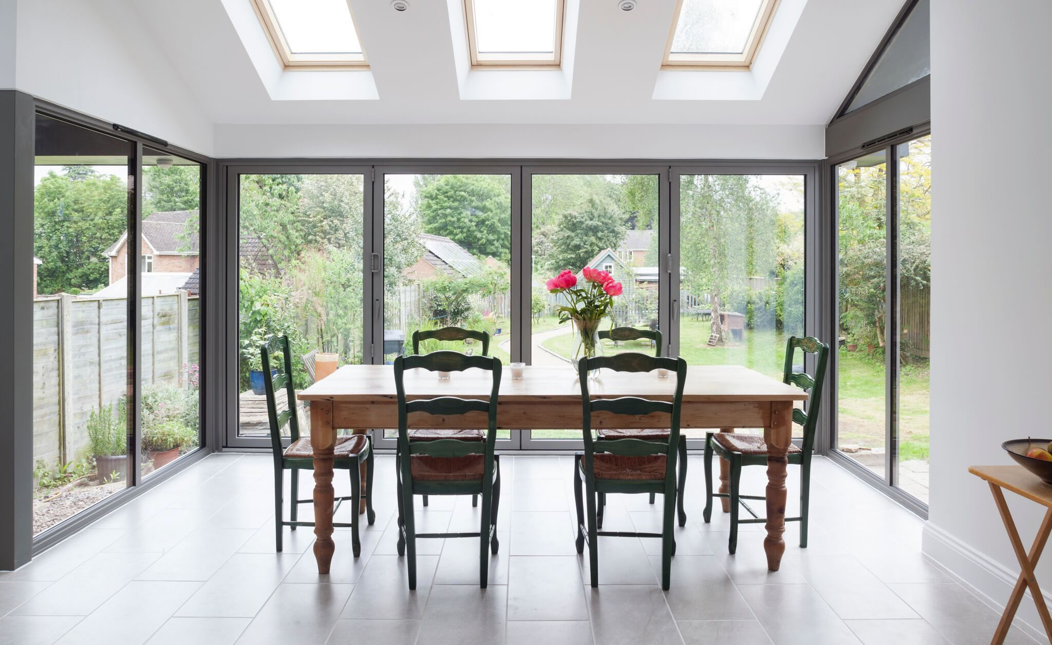 Bi-fold doors used in dining room